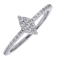 Anel Navete Zirconia Rodium