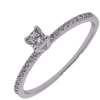 Anel Solitario Zirconia Rodium