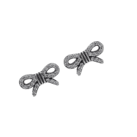 Brinco Laço Zirconia Rodium